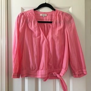 Madewell wrap top with tie